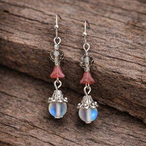 2 for $12 -Elegant blue flash beaded earrings